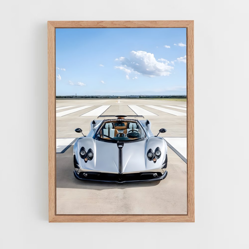 Poster Zonda Noir et Blanc – affiche Pagani (vue 4)